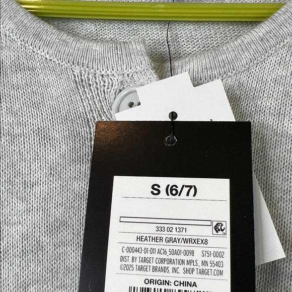 Art Class Girl's Light Gray Button-Front Sweater Size S (6/7) - Picture 5 of 7